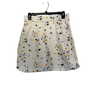 Peter Millar Women's Small White Terrazzo Print Golf Skort with Built-In Shorts